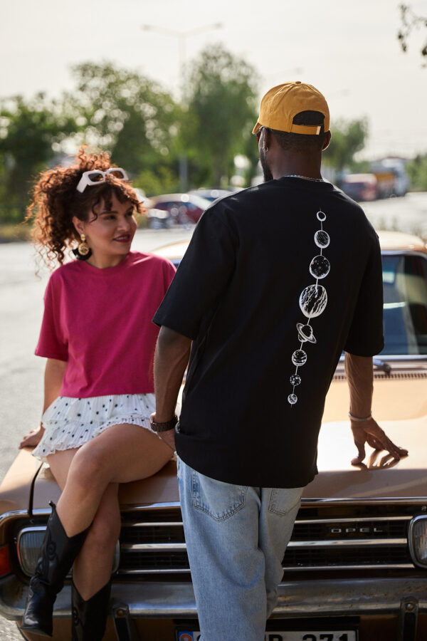 Erkek Siyah T-Shirt - Gezegenler